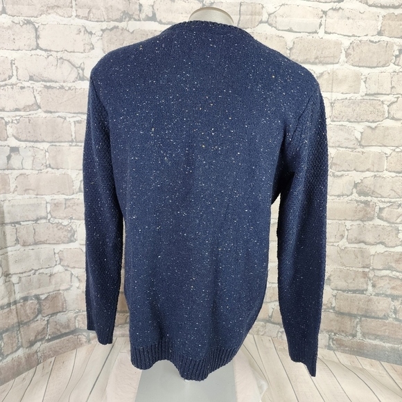 Quicksilver Cotton Wool Crewneck Pullover Sweater Speckled Yarn Navy Size Large - Picture 12 of 15